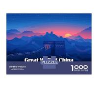 Rompecabezas para Adultos De 1000 Piezas Great Wall of China at Sunset Rompecabezas para Adultos Juguetes Antiestrés Difícil Difícil Cumpleaños Y Navidad 52x38cm/1000pcs