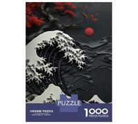 Rompecabezas para Adultos De 1000 Piezas Great Wave Off Kanagawa Rompecabezas para Adultos Juegos Relajantes Decoración del Hogar Desafío Educativo 52x38cm/1000pcs