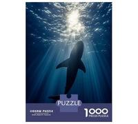 Rompecabezas para Adultos De 1000 Piezas Great White Shark in Ocean Depths Rompecabezas para Adultos Juegos De Relajación Regalo De Cumpleaños Regalos para Reducir El Estrés 70x50cm/1000pcs