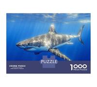 Rompecabezas para Adultos De 1000 Piezas Great White Shark in Ocean Rompecabezas para Adultos Juegos De Relajación Corte De Precisión Difícil Y Desafiante 52x38cm/1000pcs