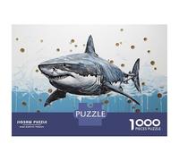 Rompecabezas para Adultos De 1000 Piezas Great White Shark Painting Rompecabezas para Adultos Juguetes Antiestrés Corte De Precisión Juego Desafiante Regalos 70x50cm/1000pcs