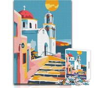 Rompecabezas para Adultos de 1000 Piezas, Grecia, Mykonos, Juego Educativo Minimalista, Regalo de cumpleaños, Regalo de Amigo Secreto, tamaño 38x26cm