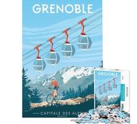 Rompecabezas para Adultos de 1000 Piezas Grenoble Capital de los Alpes Juguetes adictivos para Cultivar la Paciencia Juego práctico Decoración de Pared Regalos para Mujeres y Hombres (Tamaño 38x52cm)