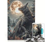 Rompecabezas para Adultos de 1000 Piezas Grifo Centinela a la Luz de la Luna Juegos Educativos para Diversión en Familia Colección de Artistas Bellas Artes 38x52cm