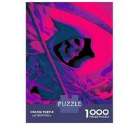 Rompecabezas para Adultos De 1000 Piezas Grim Reaper in Purple and Blue Rompecabezas para Adultos Juego Práctico Corte De Precisión 70x50cm/1000pcs