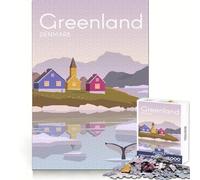 Rompecabezas para Adultos de 1000 Piezas Groenlandia,Juego de lógica y Habilidad,diversión Relajante,decoración navideña para Pared 38x26cm