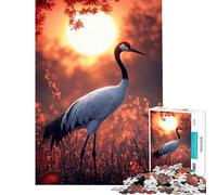 Rompecabezas para Adultos de 1000 Piezas Grulla al Atardecer Rompecabezas Familiar Una Obra de Arte Un Gran Regalo para los Amantes de los Juegos (tamaño 50x75cm)