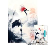 Rompecabezas para Adultos de 1000 Piezas Grulla de Cresta roja en el Agua Juguetes educativos Juegos Familiares Un desafío difícil Regalos de Amigo Invisible (Tamaño 38x26cm)