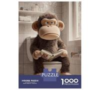 Rompecabezas para Adultos De 1000 Piezas Grumpy Monkey Reading on The Toilet Rompecabezas para Adolescentes Juego Familiar Carrera De Velocidad Manual Cumpleaños 38x26cm/1000pcs