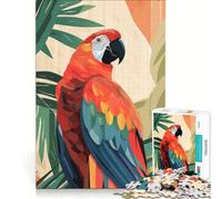 Rompecabezas para Adultos de 1000 Piezas Guacamayo Escarlata en un paraíso Tropical Juego Imposible Mejora la Memoria con Piezas de Formas aleatorias Que encajan Perfectamente 50x75cm