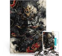 Rompecabezas para Adultos de 1000 Piezas Guardián del Templo japonés Difícil y desafío Decoración de Pared cumpleaños y Navidad 52x38cm