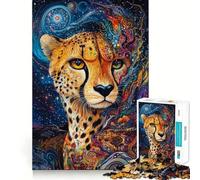 Rompecabezas para Adultos de 1000 Piezas Guepardo Cosmos - Arte de Corte Limpio,lógica,Juguete Divertido,Juego Relajante, Tranquilo (50x75cm)