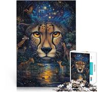 Rompecabezas para Adultos de 1000 Piezas Guepardo de fantasía Juguetes educativos de Aprendizaje Juguetes de decoración del hogar 75x50cm