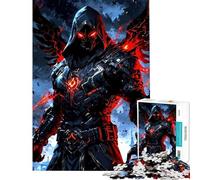 Rompecabezas para Adultos de 1000 Piezas Guerrero ángel Oscuro con alas de Fuego Diversión en casa Mejora la Memoria Juguetes de decoración para el hogar para Mayores de 14 años Juego (50x75cm)