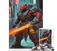 Rompecabezas para Adultos de 1000 Piezas Guerrero ardiente en un Entorno Urbano Juegos relajantes análisis y lógica Juguete Educativo para desestresar el intelecto (38x52cm)