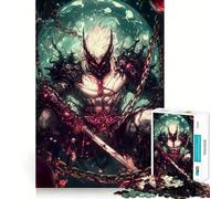 Rompecabezas para Adultos de 1000 Piezas Guerrero Demonio encadenado,diseño de Corte Fino,Actividad para la Mente,Juego Tranquilo,decoración navideña (38x26cm)