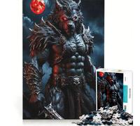 Rompecabezas para Adultos de 1000 Piezas Guerrero Hombre Lobo Juego Relajante dificultad difícil Lista de Deseos con Papá Noel 38x52cm