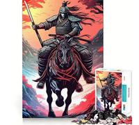 Rompecabezas para Adultos de 1000 Piezas: Guerrero samurái a Caballo Juguete para ejercitar la Mente Ideal para Relajarse y divertirse Regalo artístico para armar (38x52cm)