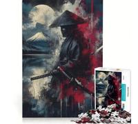 Rompecabezas para Adultos de 1000 Piezas Guerrero samurái con Katana y Paisaje Juego Familiar Ideal para Relajarse y estimular la Mente Amantes de los Juegos desafiantes