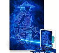 Rompecabezas para Adultos de 1000 Piezas Guerrero Samurai Neón, un desafío Mental para armar con un patrón de Escape Tranquilo, Papá Noel (38x52cm)