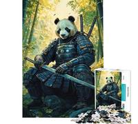 Rompecabezas para adultos de 1000 piezas Guerrero samurái panda Actividades divertidas para hacer en casa Juegos relajantes divertidos y con humor para mayores de 14 años Juego de rompecabezas 50x75cm