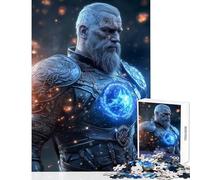 Rompecabezas para Adultos de 1000 Piezas Guerrero Vikingo con orbe Brillante Juguete para decoración de Pared Obra de Arte Regalo para Juego Educativo Mejora el Amor Entre Parejas tamaño 50x75cm