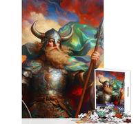 Rompecabezas para Adultos de 1000 Piezas Guerrero Vikingo Juguete Educativo Regalo para cumpleaños Juegos de relajación Cada Pieza es única - Tamaño 38x52cm