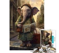 Rompecabezas para Adultos de 1000 Piezas Guía de Viaje con diseño de Elefante Ayuda a ejercitar el Cerebro el análisis y la lógica Juego práctico para Mayores de 14 años (38x52cm)