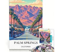 Rompecabezas para Adultos de 1000 Piezas: Guía de Viaje de Palm Springs, Juego Interactivo, Actividades Divertidas para Hacer en casa, Regalo para Mujeres 38x52cm