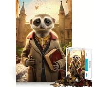 Rompecabezas para Adultos de 1000 Piezas, guía de Viaje, Suricata, Arte de Borde Exacto, Juguete de Habilidad Creativa, Juego de Tiempo Acogedor, Pieza de Arte navideña (50x75cm)