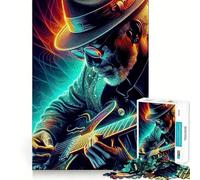 Rompecabezas para Adultos de 1000 Piezas Guitarrista de Blues con vibráfono,Bordes Bien definidos,Juguete para ejercitar la Mente,diversión para Pasar el rato,decoración navideña 50x75cm
