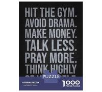 Rompecabezas para Adultos De 1000 Piezas Gym, Money, Pray - Success Motivation Rompecabezas para Adultos Juego Práctico Decoración De Pared Cumpleaños Y Navidad 70x50cm/1000pcs