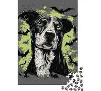 Rompecabezas para Adultos De 1000 Piezas Halloween Dog T-Shirt Design Rompecabezas para Adultos Juego Familiar Decoración Perfecta Cumpleaños Y Navidad 52x38cm/1000pcs