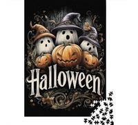 Rompecabezas para Adultos De 1000 Piezas Halloween Ghosts and Pumpkins Rompecabezas para Adultos Juegos Familiares Pero Divertidos Y Humorísticos Cumpleaños 38x26cm/1000pcs