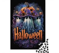 Rompecabezas para Adultos De 1000 Piezas Halloween Ghosts Poster Rompecabezas Práctico Juego Regalo De Cumpleaños Cumpleaños Y Navidad 52x38cm/1000pcs