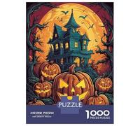 Rompecabezas para Adultos De 1000 Piezas Halloween Haunted House with Pumpkins Rompecabezas para Adultos: Juegos Prácticos De Análisis Y Lógica, Regalos para Amigos Y Familiares 52x38cm/1000pcs
