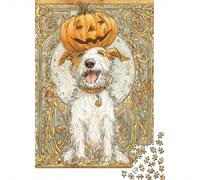 Rompecabezas para Adultos De 1000 Piezas Halloween Pumpkin Dog Art Print-1 Rompecabezas para Adultos Juegos Familiares Regalos para Mujeres Cumpleaños Y Navidad 70x50cm/1000pcs
