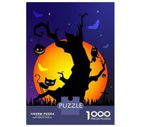 Rompecabezas para Adultos De 1000 Piezas Halloween Scary Tree Owl Rompecabezas para Adultos Juguete Decoración De Pared Mejora La Memoria Cumpleaños 38x26cm/1000pcs