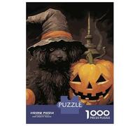 Rompecabezas para Adultos De 1000 Piezas Halloween Witch Dog Rompecabezas para Adultos Juguete Decoración De Pared Mejora La Memoria Cumpleaños 70x50cm/1000pcs