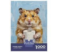 Rompecabezas para Adultos De 1000 Piezas Hamster Holding Toilet Paper Roll Painting Rompecabezas para Adultos Juegos De Relajación Desafío Difícil Juego Desafiante Regalos 70x50cm/1000pcs