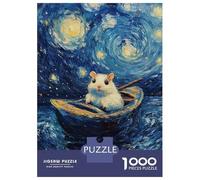 Rompecabezas para Adultos De 1000 Piezas Hamster in Starry Night Rompecabezas para Adultos Juegos De Relajación Regalo De Cumpleaños Regalos para Reducir El Estrés 38x26cm/1000pcs