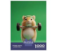 Rompecabezas para Adultos De 1000 Piezas Hamster Lifting Weights Rompecabezas para Adultos Juegos Familiares Montaje De Patrones Cumpleaños Y Navidad 38x26cm/1000pcs
