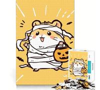 Rompecabezas para Adultos de 1000 Piezas Hámster,Momia,Halloween,Dibujos Animados,Corte Impecable,Divertido Juego de concentración,Regalo,Juego Gratuito,Regalo de cumpleaños (50x75cm)