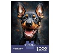 Rompecabezas para Adultos De 1000 Piezas Happy Doberman Puppy Rompecabezas para Adultos Juego Práctico Corte De Precisión 52x38cm/1000pcs