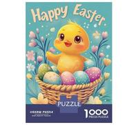 Rompecabezas para Adultos De 1000 Piezas Happy Easter Chick with Eggs Rompecabezas para Adultos Juegos Divertidos Difícil Difícil Regalos De Cumpleaños Y Únicos 52x38cm/1000pcs