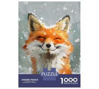Rompecabezas para Adultos De 1000 Piezas Happy Fox in The Snow Rompecabezas para Adolescentes Juguetes Antiestrés Desafío Difícil Cumpleaños 38x26cm/1000pcs
