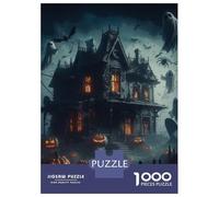 Rompecabezas para Adultos De 1000 Piezas Haunted House Halloween Rompecabezas para Adultos Juego Práctico Corte De Precisión 70x50cm/1000pcs