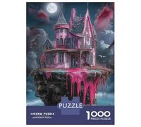 Rompecabezas para Adultos De 1000 Piezas Haunting Pink Castle on Cliff Rompecabezas para Adultos Juegos De Relajación Análisis Y Lógica Cumpleaños Y Navidad 38x26cm/1000pcs