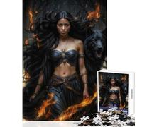 Rompecabezas para Adultos de 1000 Piezas: Hécate Diosa y Lobo Juguetes para Hacer tú Mismo Gran Regalo Juegos de relajación con póster a Juego y Hoja de Trivia Tamaño 50x75cm