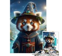 Rompecabezas para Adultos de 1000 Piezas Hechicero Panda Rojo Juego Imposible Juguetes Educativos Regalos de Amigo Invisible para Diversión Familiar (Tamaño 38x52cm)